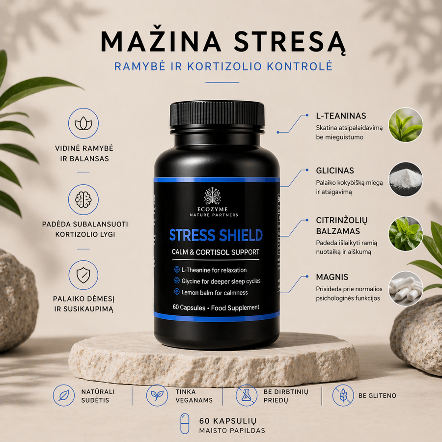 Ecozyme Stress Shield - stresa un kortizola atbalsta komplekss