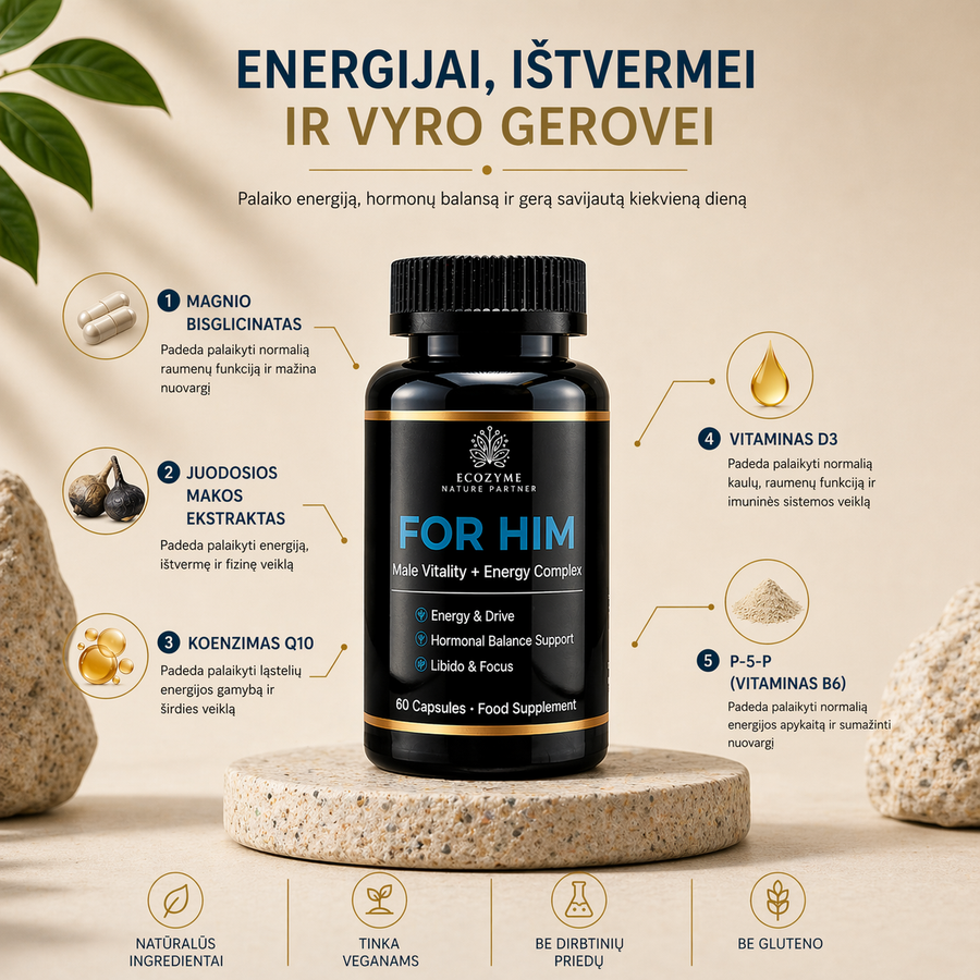Ecozyme FOR HIM - Miesten energia- ja elinvoimakompleksi