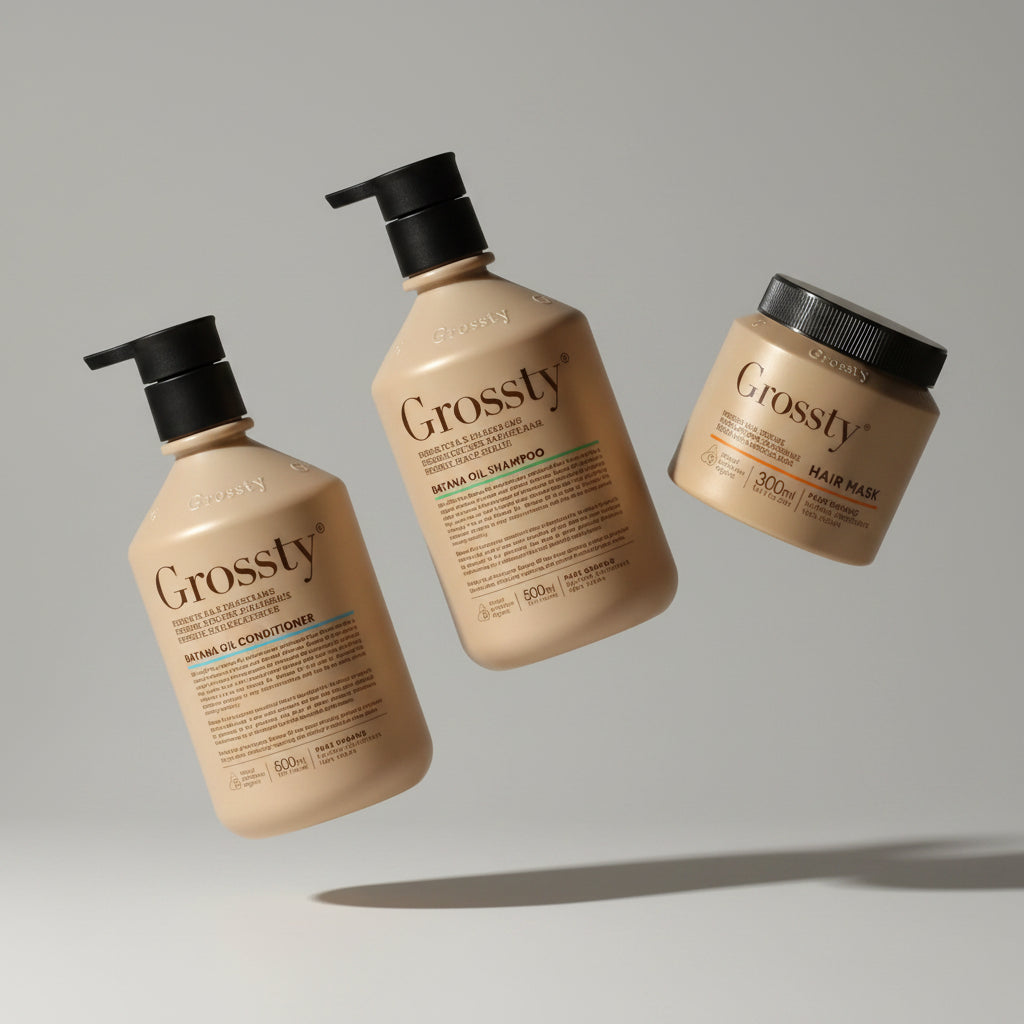 Grossty Batana Oil Set: Shampoo + Conditioner + Hair Mask