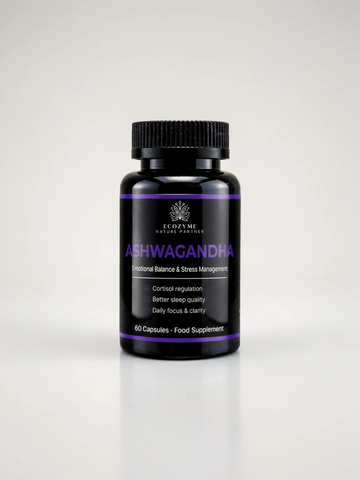 Ecozyme Ashwagandha on emotsionaalse tasakaalu ja stressi maandamise kompleks