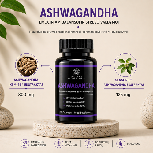 Ecozyme Ashwagandha is a complex for emotional balance and stress management